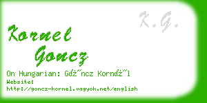 kornel goncz business card